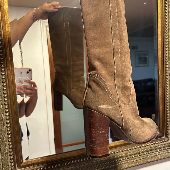 *ALL LEATHER* Genuine suede/leather stacked heel distressed Sam Edelman boots - Picture 16 of 16